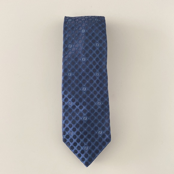 Loewe Madrid 1846 Royale Blue Logo Print Silk Tie 👔 - Picture 1 of 6